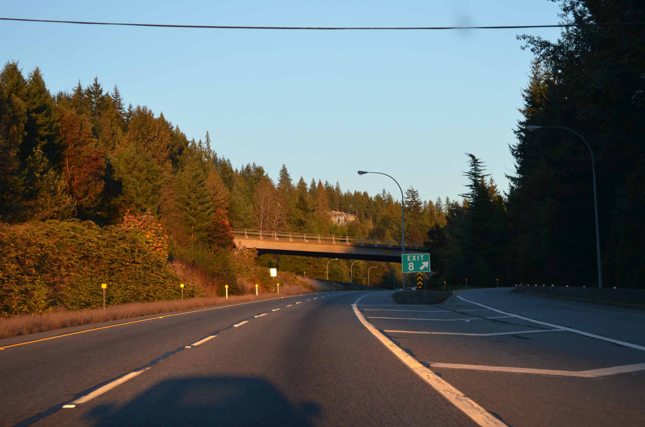 Highway Exit off Route 1 in Canada