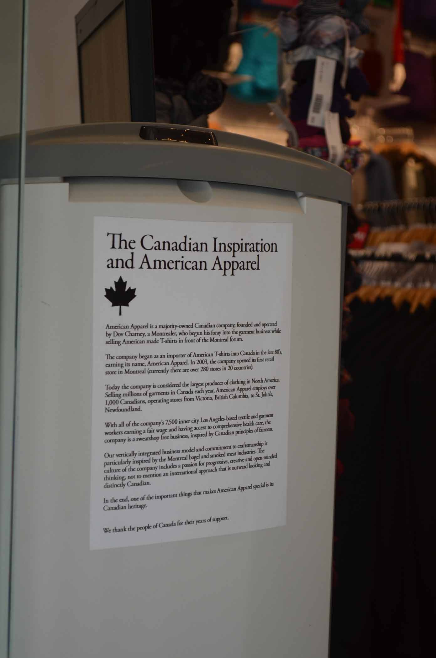 American Apparel is Canadian
