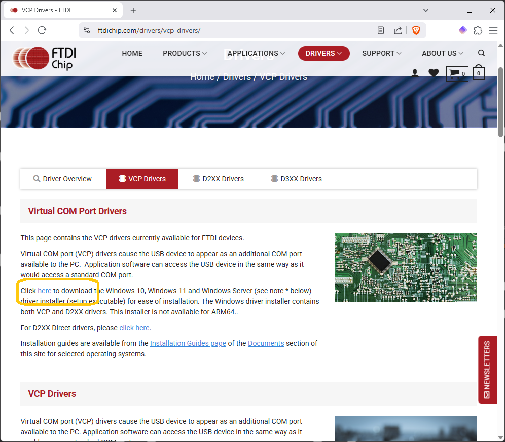 FTDI driver download