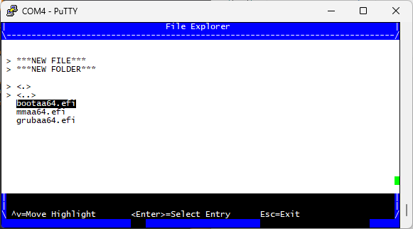 UEFI boot from file selection