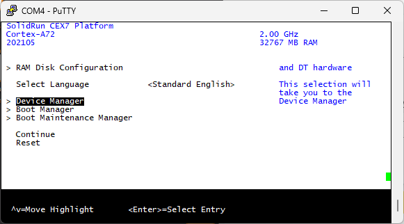 UEFI device manager