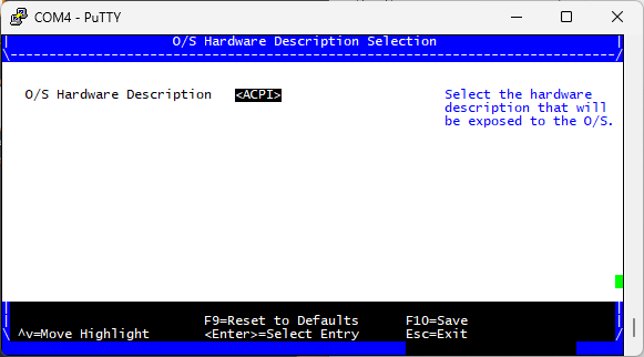 UEFI ACPI hardware description
