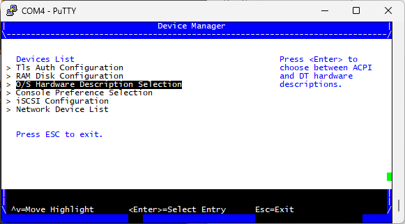 UEFI hardware description